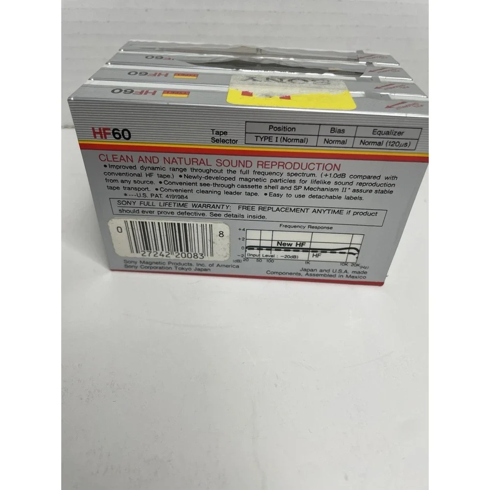 Sony HF 60 Minutes Normal Bias Cassette Tape Lot Of 4  NEW Sealed Vintage